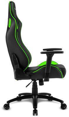 Кресло игровое SHARKOON Elbrus 2, на колесиках, эко.кожа, черный/зеленый/зеленый [519047] - фото 4 - id-p213137833