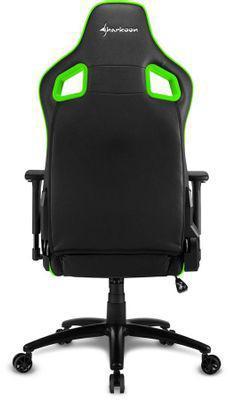 Кресло игровое SHARKOON Elbrus 2, на колесиках, эко.кожа, черный/зеленый/зеленый [519047] - фото 6 - id-p213137833