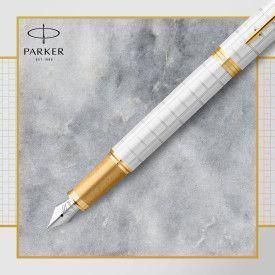 Ручка перьев. Parker IM Premium F318 (CW2143649) Pearl GT F ст.нерж. подар.кор. - фото 5 - id-p213134377