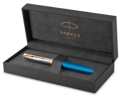 Ручка перьев. Parker 51 Premium (CW2169078) Turquoise GT F ст.нерж. подар.кор. - фото 8 - id-p213134386