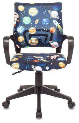 Кресло детское Бюрократ BUROKIDS 1, на колесиках, ткань, мультиколор [burokids 1 spaceman] - фото 2 - id-p213138027