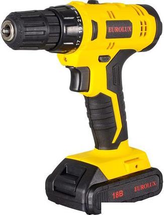 Дрель-шуруповерт Eurolux ДА-18/2Li 72/14/40 (с 2-мя АКБ, кейс), фото 2