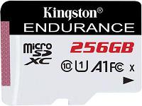 Карта памяти microSDXC UHS-I U1 Kingston High Endurance 256 ГБ, 95 МБ/с, Class 10, SDCE/256GB, 1 шт., без