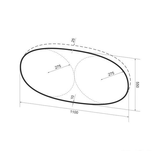 Wellsee Зеркало с фоновой LED-подсветкой 7 Rays' Spectrum 172201940, 110 x 55 см (с сенсором и регул - фото 9 - id-p215118152