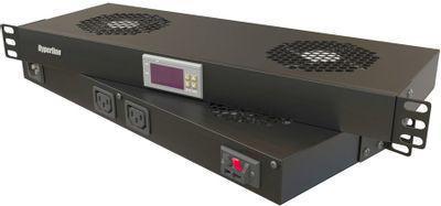 Модуль вентиляторный Hyperline (TRFA-WB-MICR-2F-RAL9004) 2 вент. с термостатом черный (упак.:1шт) - фото 3 - id-p213136706