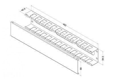 Кабельный органайзер Hyperline (CM-2U-MLF-COV) 2U шир.:19" глуб.:46.5мм - фото 2 - id-p213141000