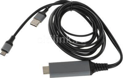 Кабель-переходник аудио-видео PREMIER L9G, USB Type-C (m) - HDMI (m) , ver 1.4, 2м, черный [a2604] - фото 1 - id-p213141004