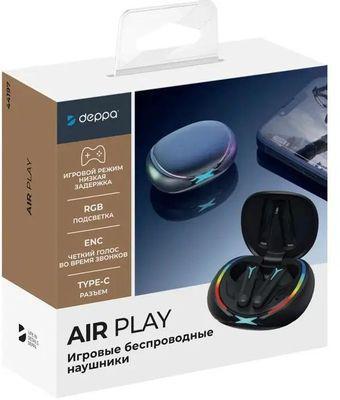 Наушники Deppa Air Play, игровой режим, Bluetooth, внутриканальные, черный [44197] - фото 2 - id-p215281586