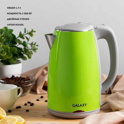 Чайник электрический GALAXY GL 0307, 2000Вт, зеленый и серый - фото 4 - id-p213146682