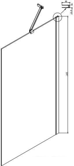 Душевая шторка с неподвижной дверью 16041206, 70*140 см (прозрачное 6 мм стекло CrystalPure, покрытие Easy - фото 5 - id-p215360980