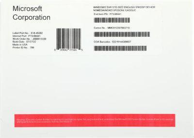 ПО Microsoft Windows Svr Std 2022 Eng 1pkDSP OEI 4Cr NoMedia/NoKey(POSOnly)AddLic (P73-08441) - фото 1 - id-p213134883