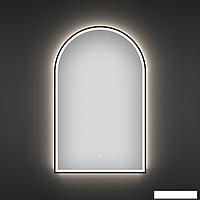 Арочное зеркало с фронтальной LED-подсветкой Wellsee 7 Rays' Spectrum 172201740 (60*90 см, черный контур,