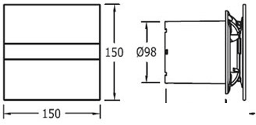 Вентилятор CATA E-100 GST GLASS SILVER TIMER 00900500 - фото 2 - id-p215359847