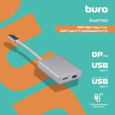 Адаптер Buro USB Type-C (m) - miniDisplayPort (f), 0.1м, серебристый [bhp] - фото 3 - id-p213144649
