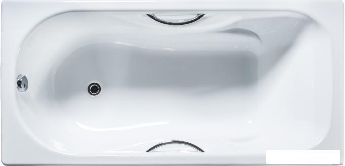 Чугунная ванна СИБИРЯЧКА 150*75 (с отверстиями для ручек, хромированные ручки) - фото 1 - id-p215359946