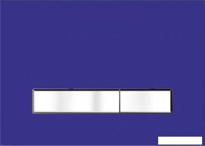 Стеклянная клавиша смыва Lavinia Boho RelFix 3805005V (цвет фиолетовый, с хромированной кромкой по периметру - фото 1 - id-p215360034