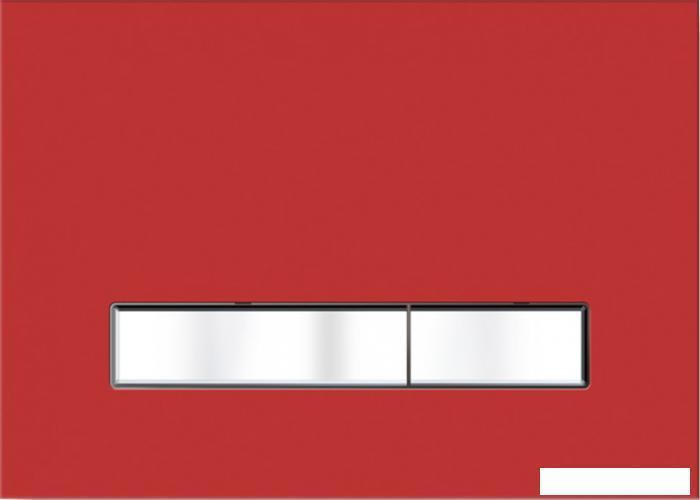 Стеклянная клавиша смыва Lavinia Boho RelFix 3805005R (цвет красный, с хромированной кромкой по периметру - фото 1 - id-p215360035
