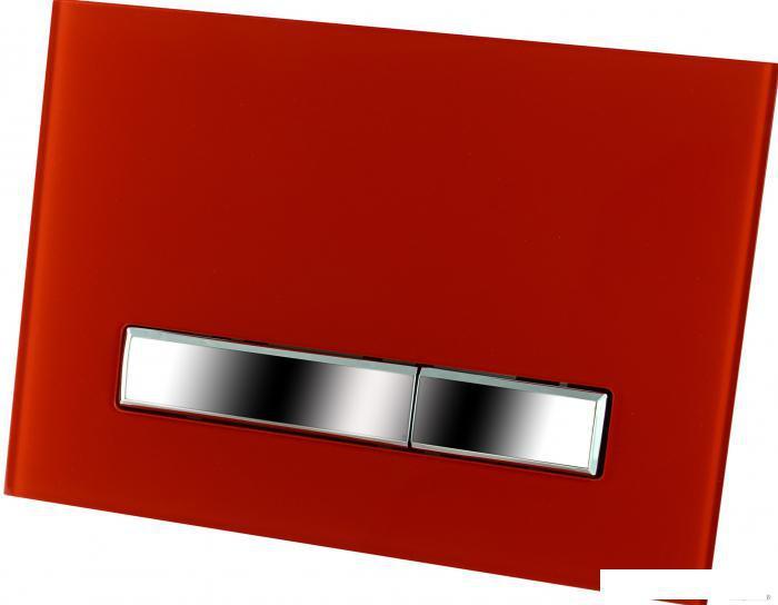Стеклянная клавиша смыва Lavinia Boho RelFix 3805005R (цвет красный, с хромированной кромкой по периметру - фото 3 - id-p215360035