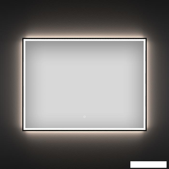 Прямоугольное зеркало с фронтальной LED-подсветкой Wellsee 7 Rays' Spectrum 172201330 (90*70 см, черный - фото 1 - id-p215360084