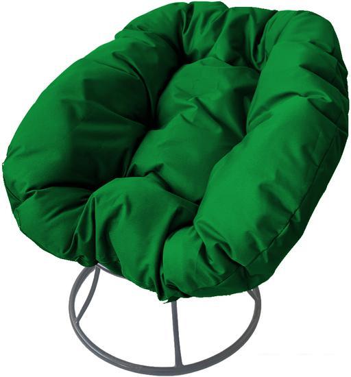 Кресло M-Group Пончик 12310304 без ротанга (серый/зеленый подушка) - фото 1 - id-p215287387