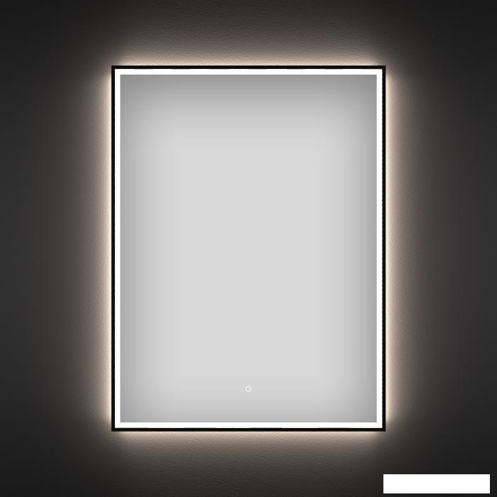 Прямоугольное зеркало с фронтальной LED-подсветкой Wellsee 7 Rays' Spectrum 172201220 (55*70 см, черный - фото 1 - id-p215360093