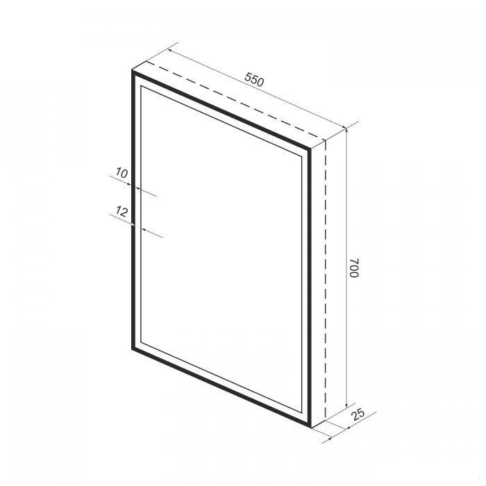 Прямоугольное зеркало с фронтальной LED-подсветкой Wellsee 7 Rays' Spectrum 172201220 (55*70 см, черный - фото 9 - id-p215360093