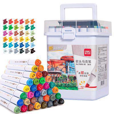 Набор маркеров для скетчинга Deli 70818-36, 36 цвет., скошенный пишущий наконечник - фото 1 - id-p214624598