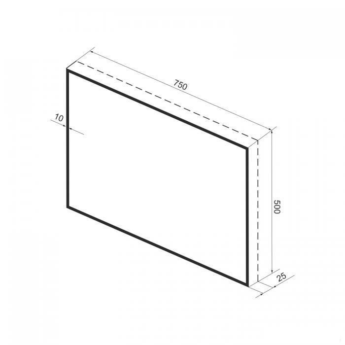 Прямоугольное зеркало с фоновой LED-подсветкой Wellsee 7 Rays' Spectrum 172200890 (75*50 см, черный контур, - фото 2 - id-p215360116