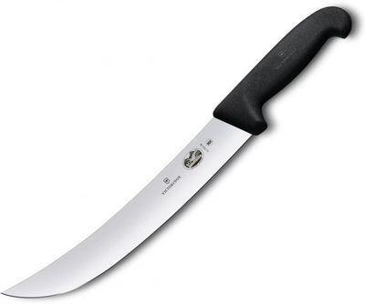 Нож кухонный Victorinox Fibrox, для стейка, 360мм, заточка прямая, стальной, черный [5.7303.36] - фото 1 - id-p213135666