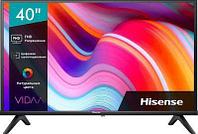 40" Телевизор Hisense 40A4K, DLED, FULL HD, черный, СМАРТ ТВ, VIDAA