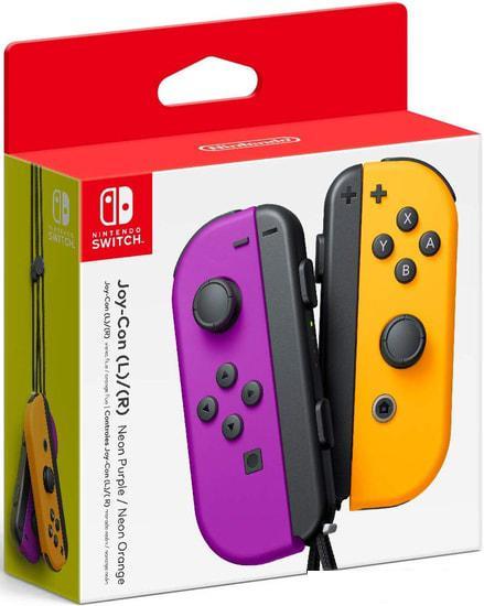 Геймпад Nintendo Joy-Con (неоновый фиолетовый/неоновый оранжевый) - фото 2 - id-p215332792