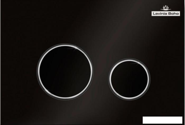 Пластиковая клавиша смыва Lavinia Boho RelFix 380502MB (цвет матовый черный; толщина 13 мм; антибактериальное - фото 1 - id-p215360207