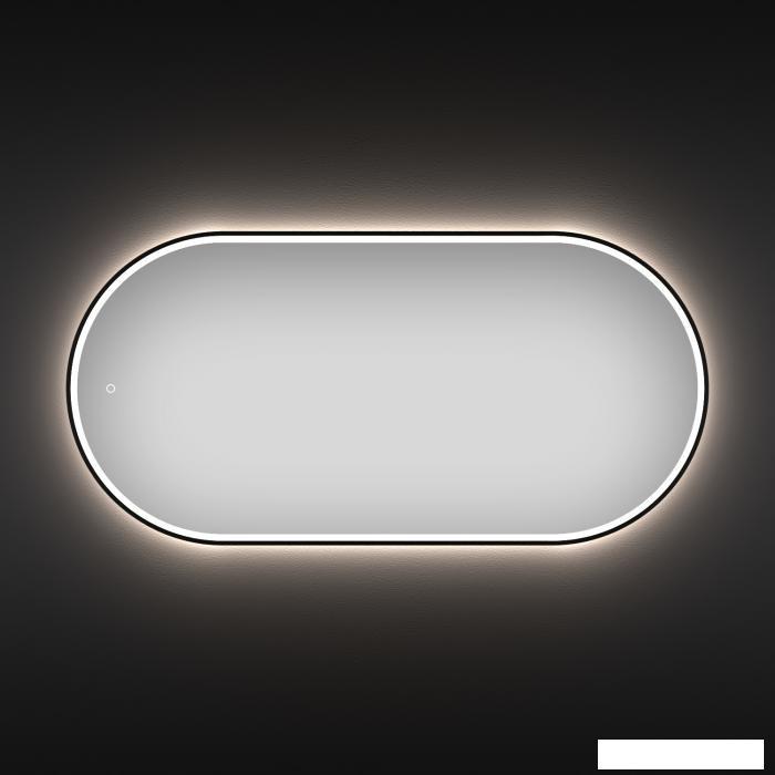 Овальное зеркало с фронтальной LED-подсветкой Wellsee 7 Rays' Spectrum 172202060 (120*60 см, черный контур, - фото 1 - id-p215360213