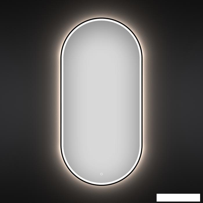 Овальное зеркало с фронтальной LED-подсветкой Wellsee 7 Rays' Spectrum 172202050 (60*120 см, черный контур, - фото 1 - id-p215360214