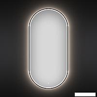 Овальное зеркало с фронтальной LED-подсветкой Wellsee 7 Rays' Spectrum 172201970 (45*90 см, черный контур,