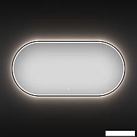 Овальное зеркало с фронтальной LED-подсветкой Wellsee 7 Rays' Spectrum 172201630 (100*55 см, черный контур,