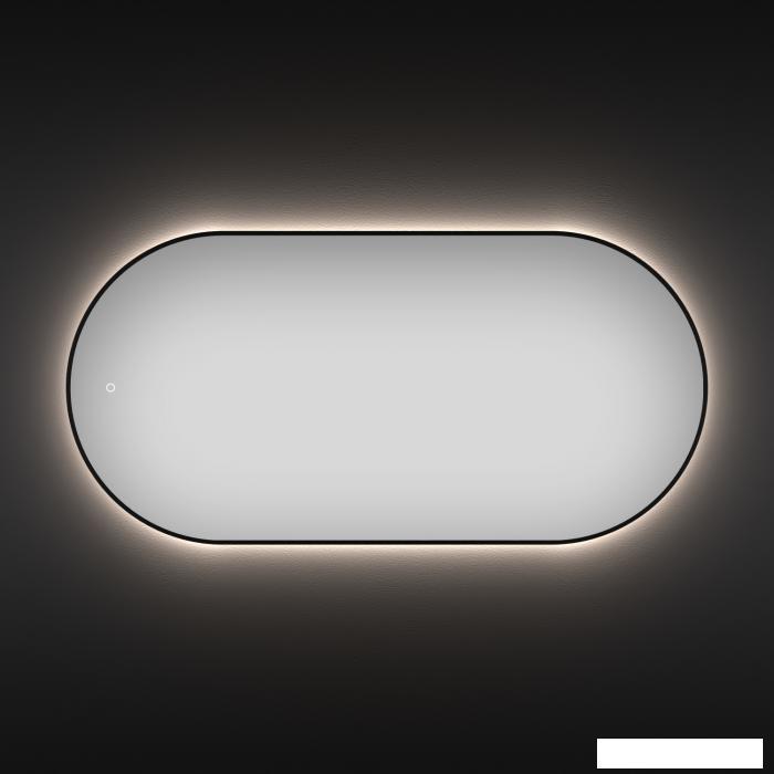 Овальное зеркало с фоновой LED-подсветкой Wellsee 7 Rays' Spectrum 172201960 (120*60 см, черный контур,