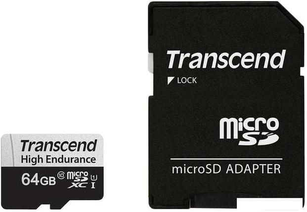 Карта памяти Transcend microSDXC TS64GUSD350V 64GB (с адаптером), фото 2