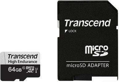 Карта памяти Transcend microSDXC TS64GUSD350V 64GB (с адаптером)