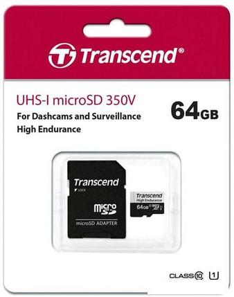 Карта памяти Transcend microSDXC TS64GUSD350V 64GB (с адаптером), фото 2