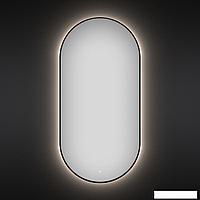 Овальное зеркало с фоновой LED-подсветкой Wellsee 7 Rays' Spectrum 172201500 (40*80 см, черный контур,
