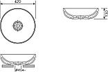 Накладная раковина Wellsee Chalice Perfection 150603000 (42*42 см, круглая, без отверстия под смеситель,, фото 4