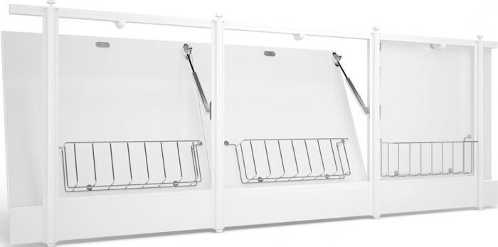 Лицевой экран под ванну с откидными дверцами 169 см (алюминиевая рама, цельная ПВХ-панель, 3 откидных дверцы с - фото 5 - id-p215360346