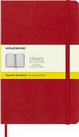 Блокнот Moleskine Classic, 240стр, в клеточку, твердая обложка, красный [qp061r]