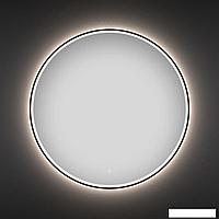 Круглое зеркало с фронтальной LED-подсветкой Wellsee 7 Rays' Spectrum 172200260 (D = 90 см, черный контур,