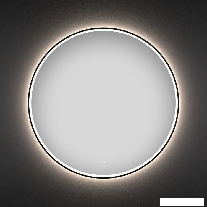 Круглое зеркало с фронтальной LED-подсветкой Wellsee 7 Rays' Spectrum 172200260 (D = 90 см, черный контур, - фото 1 - id-p215360424