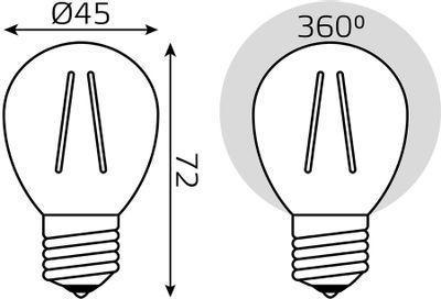 Упаковка ламп филаментная GAUSS E27, шар, 11Вт, 10 шт. [105802111] - фото 5 - id-p214506748