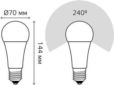 Упаковка ламп LED GAUSS E27, шар, 22Вт, 10 шт. [102502222] - фото 5 - id-p214506750
