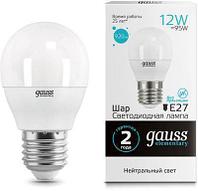 Упаковка ламп LED GAUSS E27, шар, 12Вт, 10 шт. [53222]