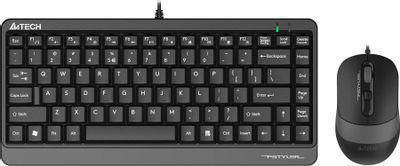 Комплект (клавиатура+мышь) A4TECH Fstyler F1110, USB, проводной, черный [f1110 grey] - фото 1 - id-p213145473